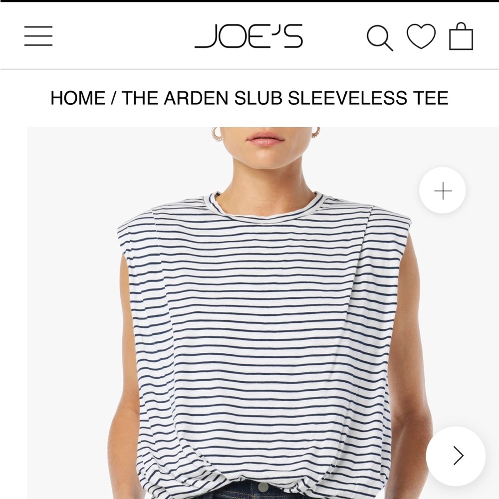 NWT Joe's Jeans Yellow and White Striped Muscle Tee